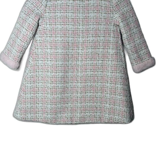 Blueberi Boulevard Pink Tweed Coat Open Front Girls Size 4/5 Princess - Picture 8 of 16